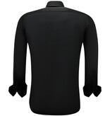 Gentile Bellini Tidy Men's Satin Slim Fitted Shirts - Black