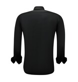 Gentile Bellini Tidy Men's Satin Slim Fitted Shirts - Black