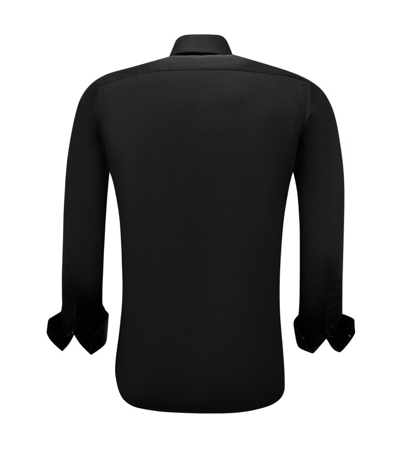 Gentile Bellini Tidy Men's Satin Slim Fitted Shirts - Black