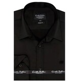 Gentile Bellini Tidy Men's Satin Slim Fitted Shirts - Black