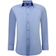 Business Stylish Satin Mens Longsleeve Shirt - Blue