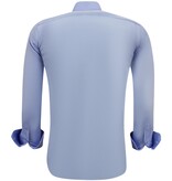 Gentile Bellini Business Stylish Satin Mens Longsleeve Shirt - Blue