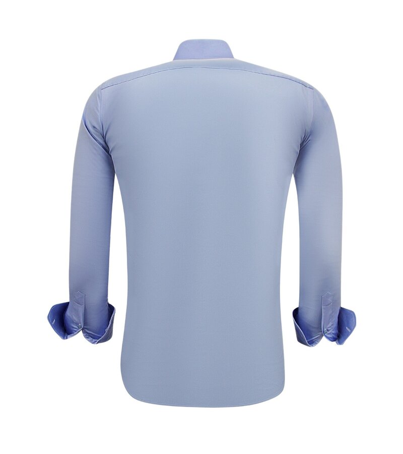 Gentile Bellini Business Stylish Satin Mens Longsleeve Shirt - Blue