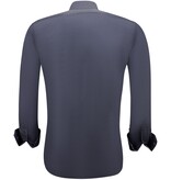 Gentile Bellini Plain Long Sleeve Slim Fit Men's Blouse - Grey