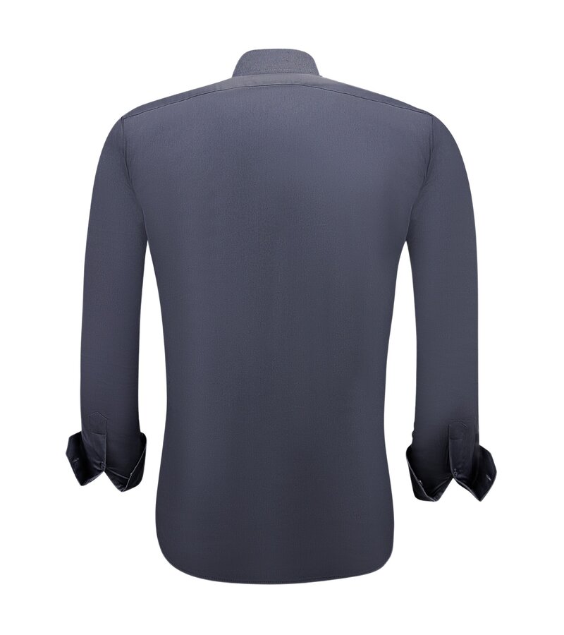 Gentile Bellini Plain Long Sleeve Slim Fit Men's Blouse - Grey