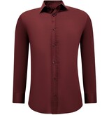 Gentile Bellini Stylish Slim Fit Men's Satin Blouse - Bordeaux