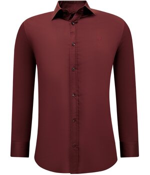 Gentile Bellini Stylish Slim Fit Men's Satin Blouse - Bordeaux