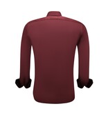 Gentile Bellini Stylish Slim Fit Men's Satin Blouse - Bordeaux