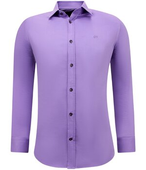 Gentile Bellini Men's Neat Formal Satin Slim Fit Shirt - Purple