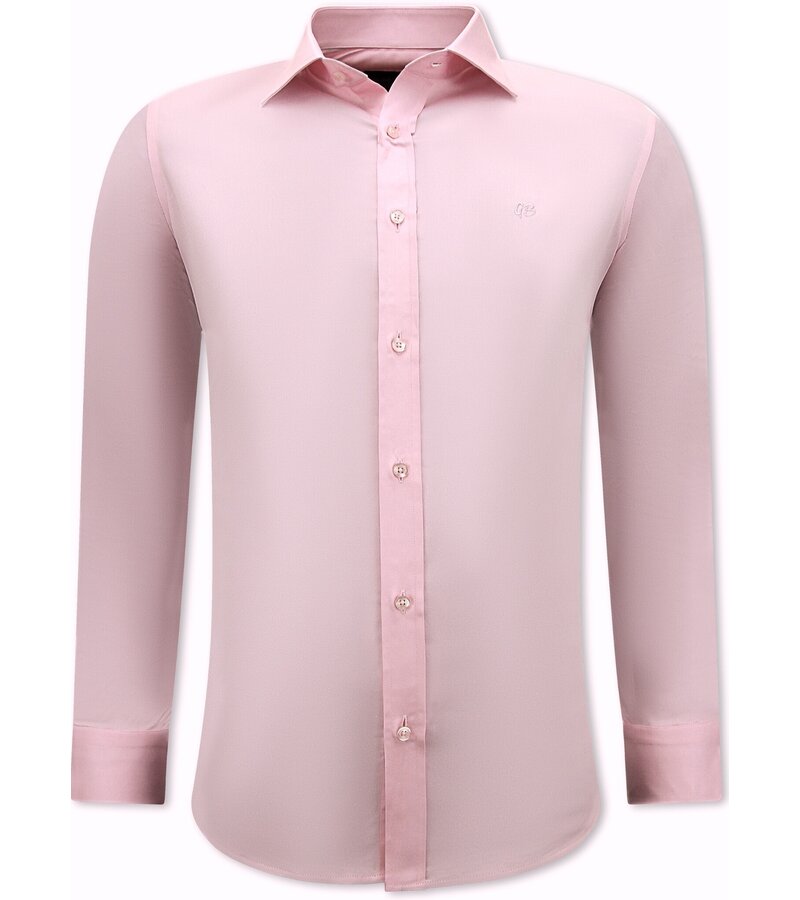 Gentile Bellini Business Satin Slim Fit Shirt - Pink