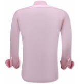 Gentile Bellini Business Satin Slim Fit Shirt - Pink