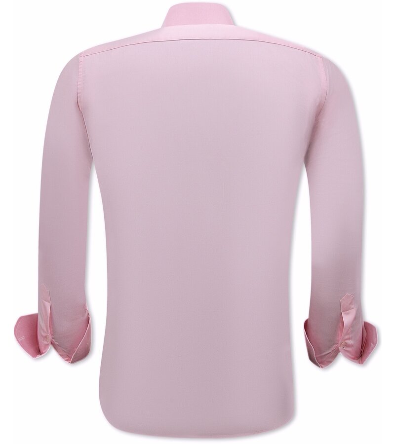 Gentile Bellini Business Satin Slim Fit Shirt - Pink