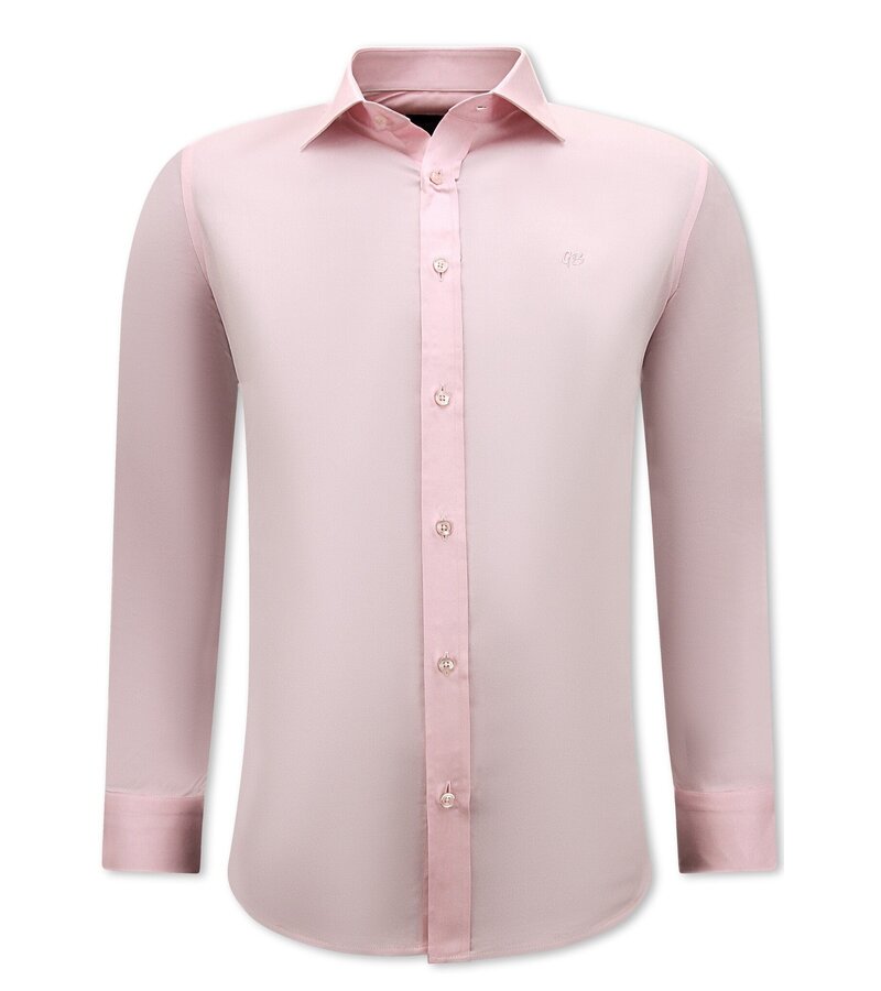Gentile Bellini Business Satin Slim Fit Shirt - Pink