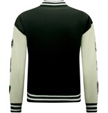 Enos Oversized Letterman Jacket - 8633 - Black