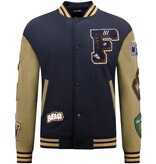 Enos Oversized Letterman Men's Jacket - 8633 - Navy