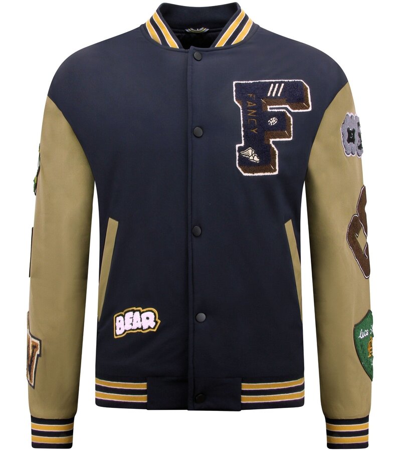 Enos Oversized Letterman Men's Jacket - 8633 - Navy