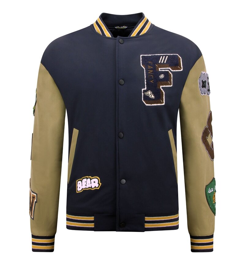 Enos Oversized Letterman Men's Jacket - 8633 - Navy