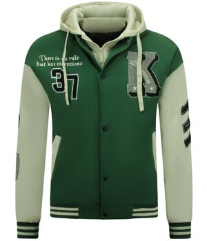 Enos College Jack Men's Hooded Jacket - 8630 - Green