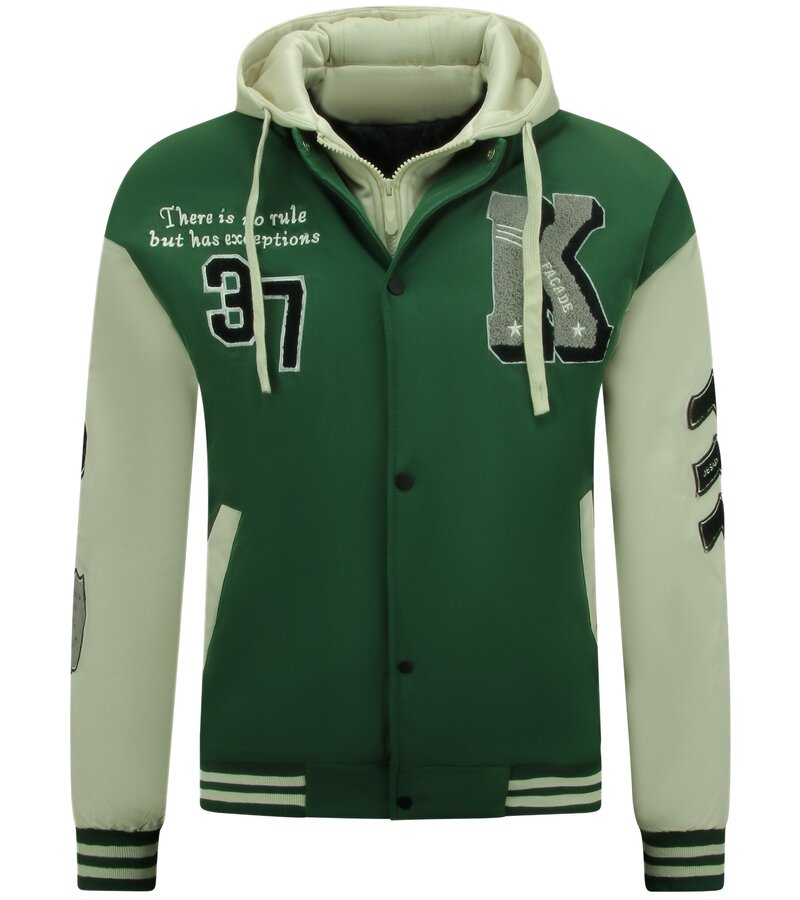 Enos College Jack Men's Hooded Jacket - 8630 - Green