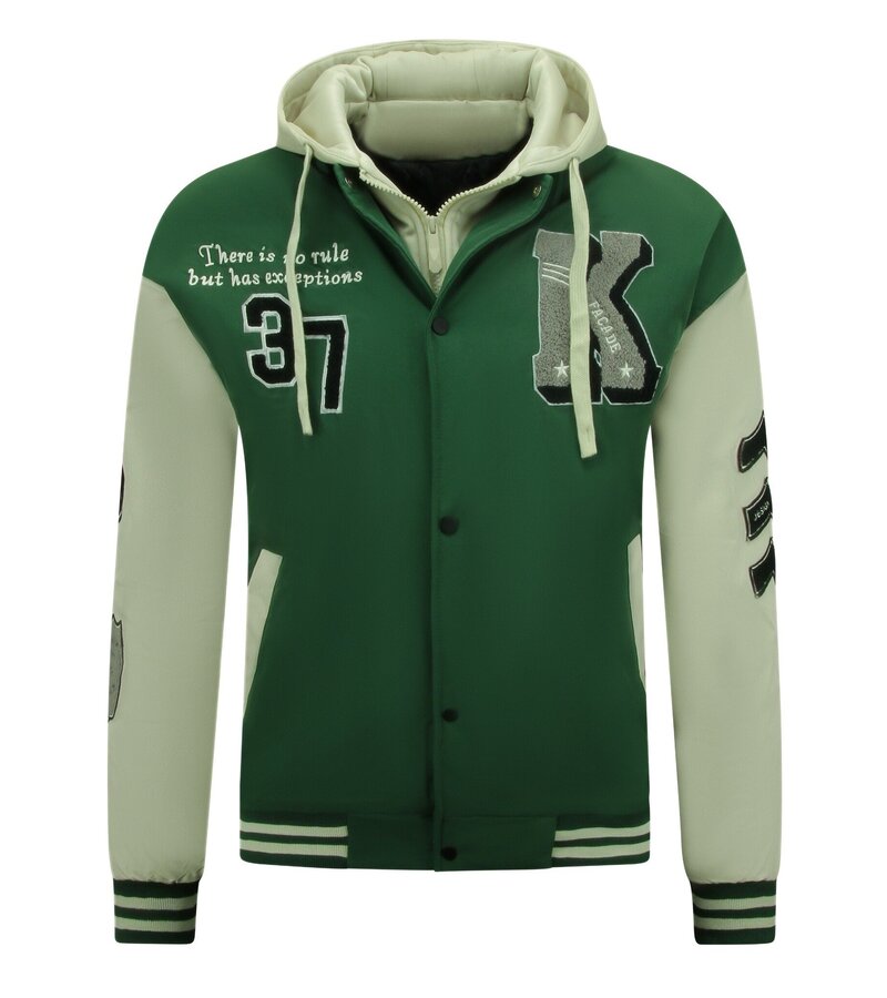 Enos College Jack Men's Hooded Jacket - 8630 - Green