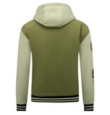 Enos Classic Hooded Oversized Baseball Jacket - 8632 - Green