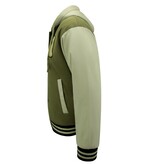 Enos Classic Hooded Oversized Baseball Jacket - 8632 - Green