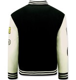 Enos Vintage Varsity Baseball Jacket Oversized Men - 7086 - Black