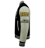 Enos Vintage Varsity Baseball Jacket Oversized Men - 7086 - Black