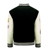 Enos Vintage Varsity Baseball Jacket Oversized Men - 7086 - Black