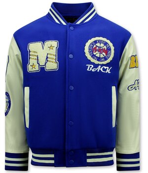 Enos Oversized American Baseball Jacket Men - 7086 - Blue