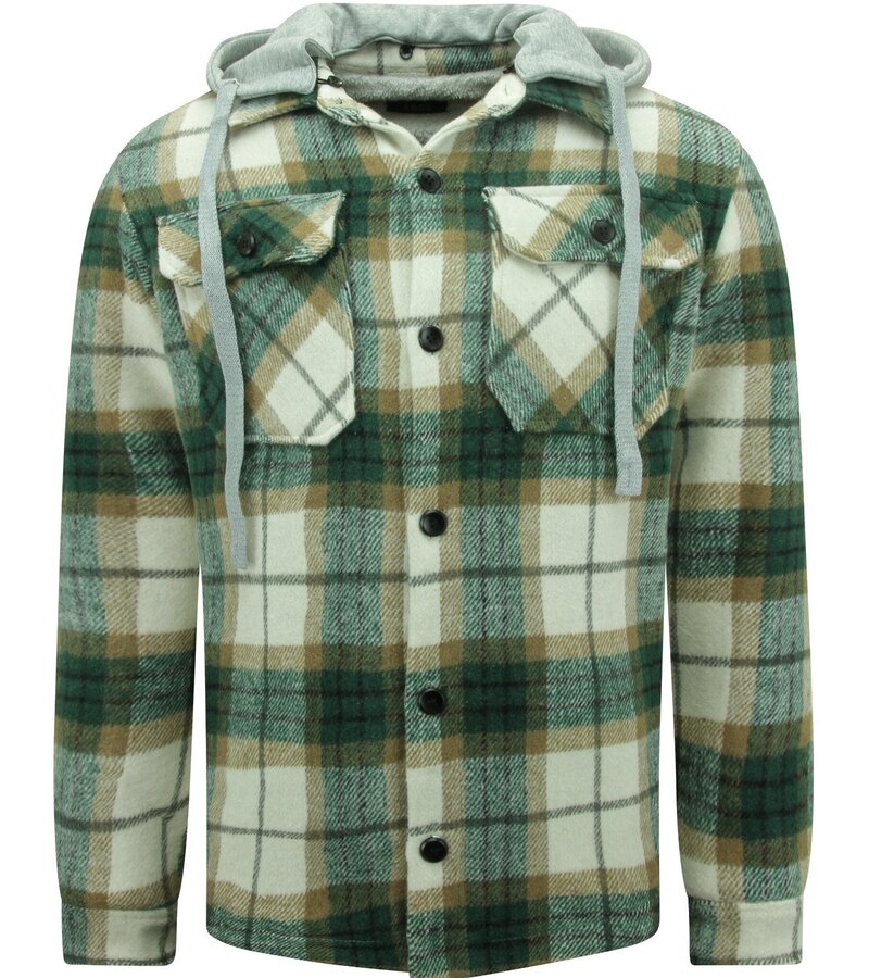 Enos Men's Lumberjacket with hood -7091- Green