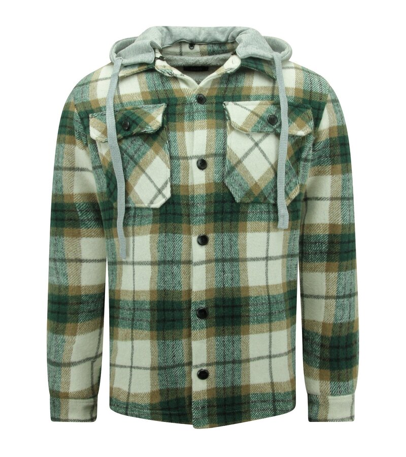 Enos Men's Lumberjacket with hood -7091- Green