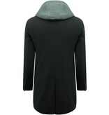 Enos Black Tailored Men's Hooded Coat