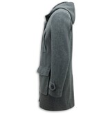 Enos Men's Tailored Winter Coat with Hood -8931- Grey