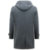 Enos Men's Tailored Winter Coat with Hood -8931- Grey