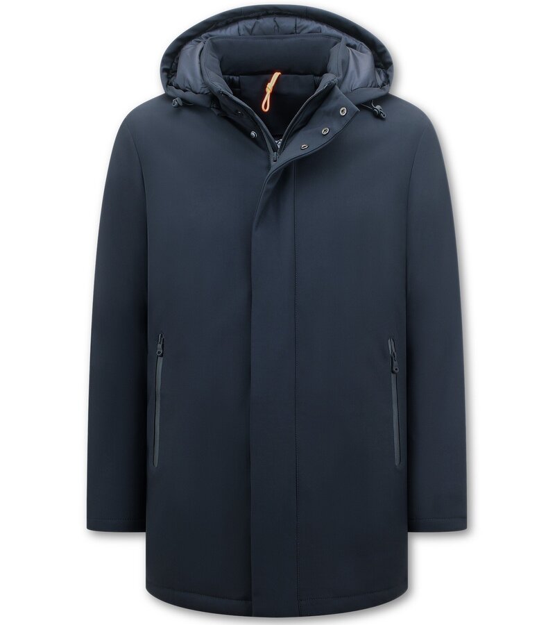 Enos Men's Winter Coat with Detachable Hood - 8766 - Blue