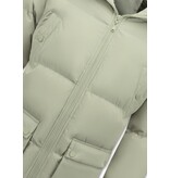 Local Fanatic Men's Long Puffer Parka Jacket with Detachable Hood - 3361 - Cream/White