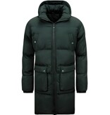 Local Fanatic Men's Long Puffer Winter Jacket with Hood - 3361 - Black