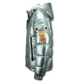 Enos Men's Silver Hooded Puffer Jackets