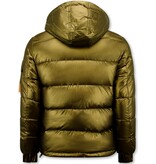 Enos Men's Gold Puffer Jacket with hood