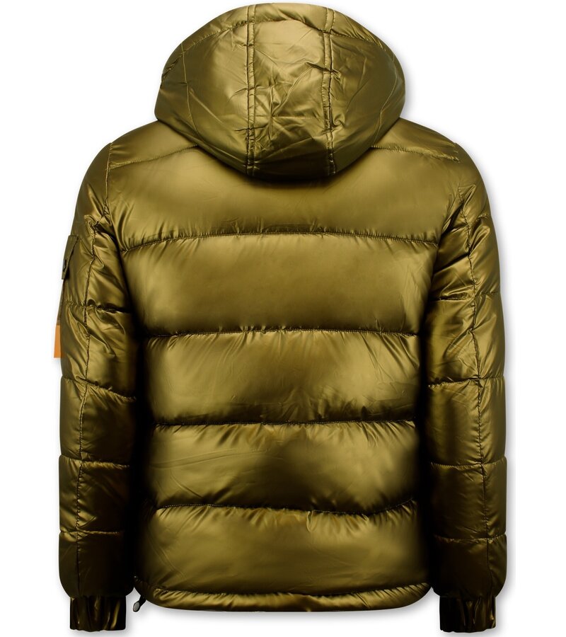 Enos Men's Gold Puffer Jacket with hood