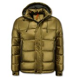 Enos Men's Gold Puffer Jacket with hood