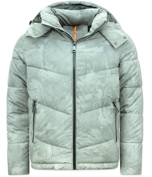 Enos Reflector Grey Puffer Jacket Men's with Hood