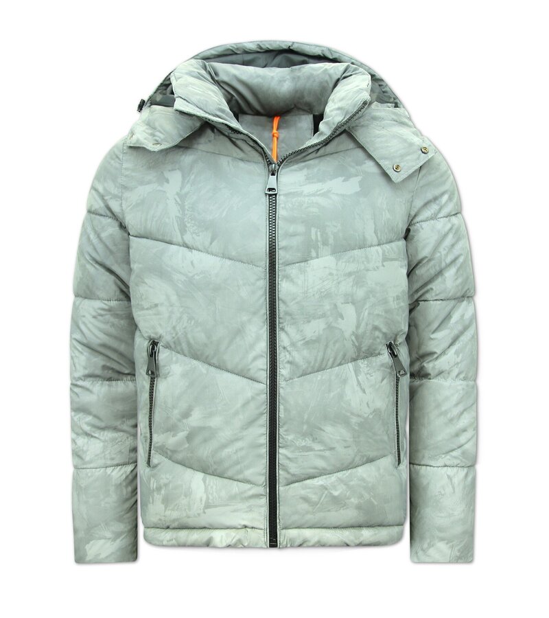 Enos Reflector Grey Puffer Jacket Men's with Hood