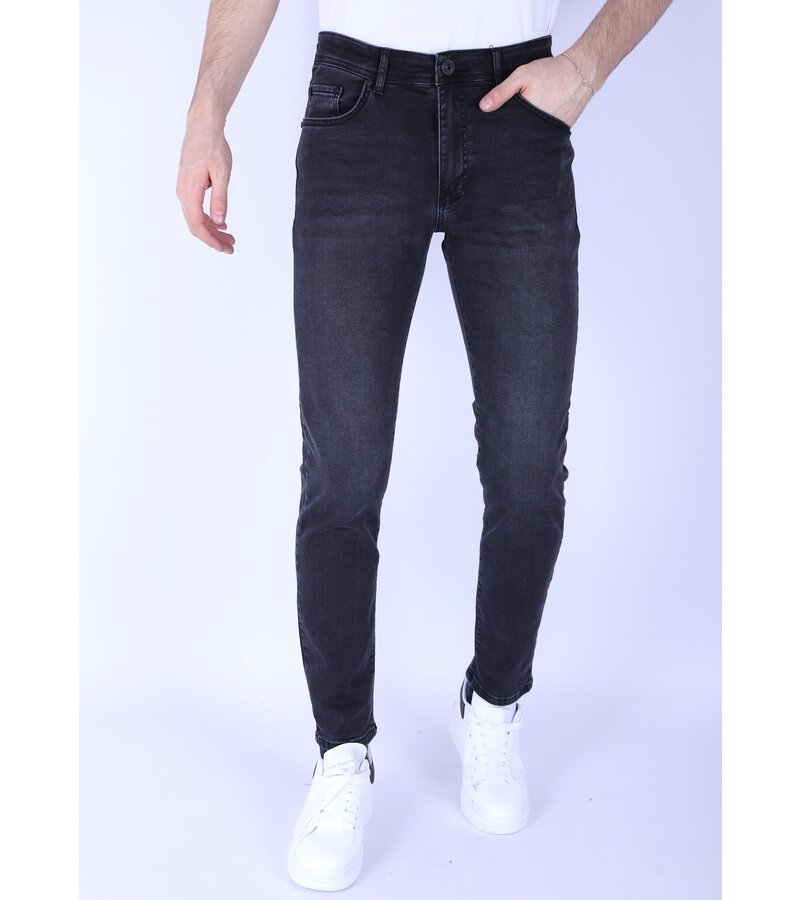 True Rise Neat Regular Fit Men's Stretch Jeans - DP53 - Black