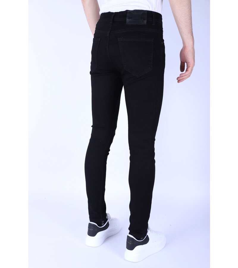 Local Fanatic Men's Neat Jeans Slim-Fit with Stretch -1091- Black