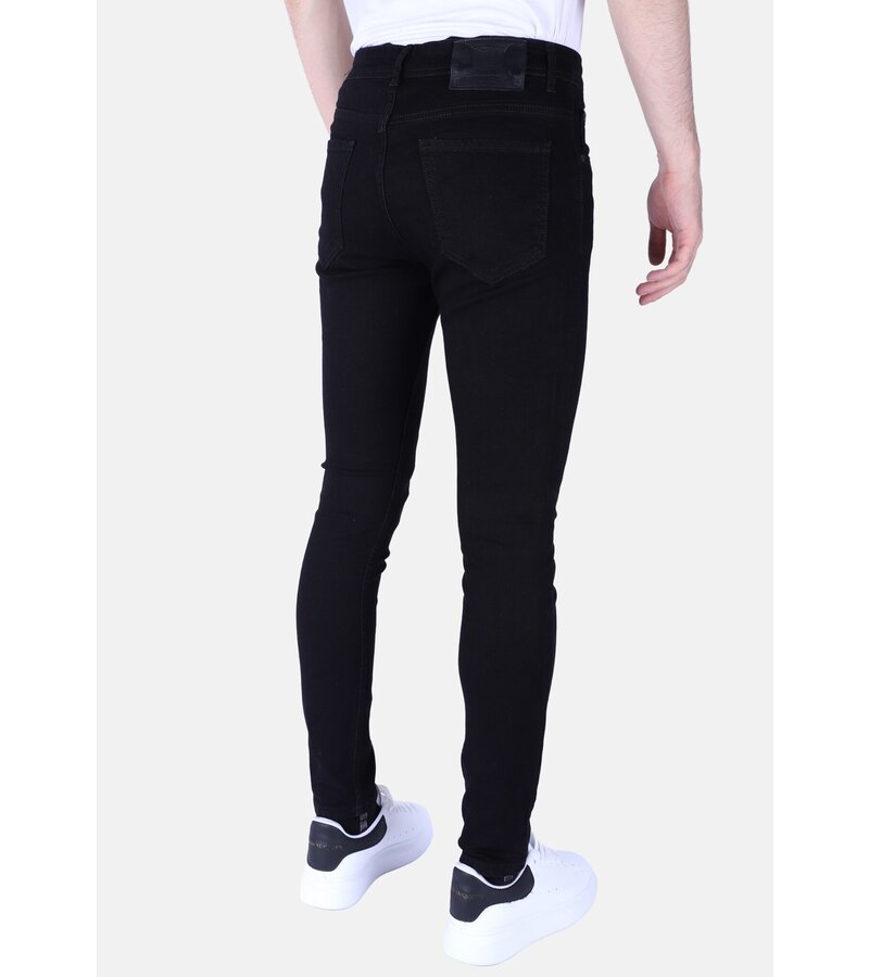 Local Fanatic Men's Neat Jeans Slim-Fit with Stretch -1091- Black