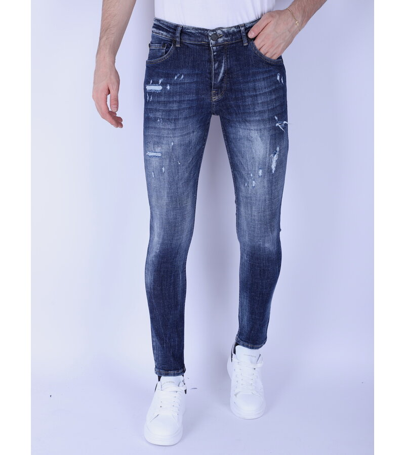 Local Fanatic Blue stonewashed slim fit denim jeans -1103 - Blue