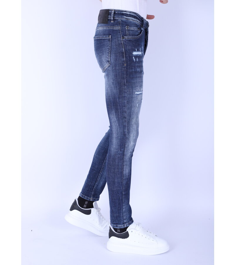 Local Fanatic Blue stonewashed slim fit denim jeans -1103 - Blue