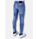 Local Fanatic Stonewashed Men's Slim Fit Jeans with Stretch - 1098 - Blue
